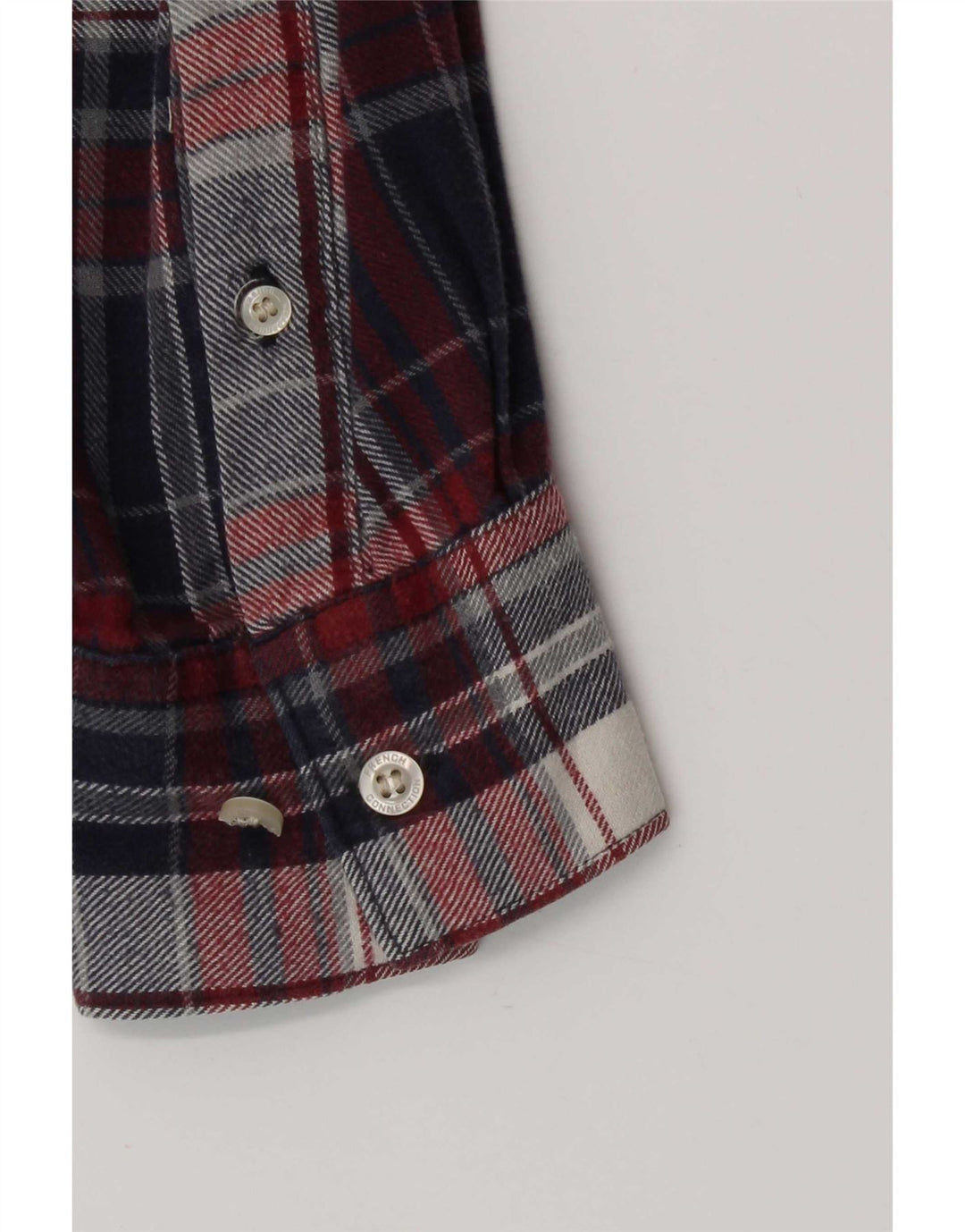 French Connection Herre Flanelskjorte Medium Navyblå Plaid Bomuld