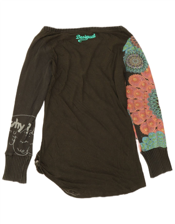 Desigual Dame Grafisk Top Langærmet UK 12 Medium Black Floral