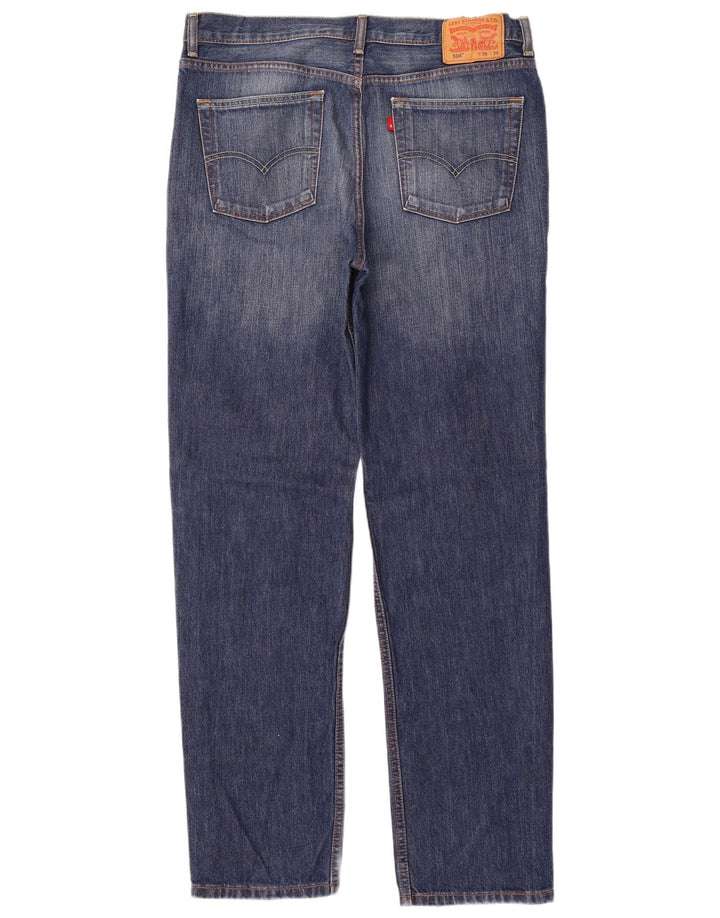 LEVI'S Herre 504 Straight Jeans W36 L34 Blå Bomuld