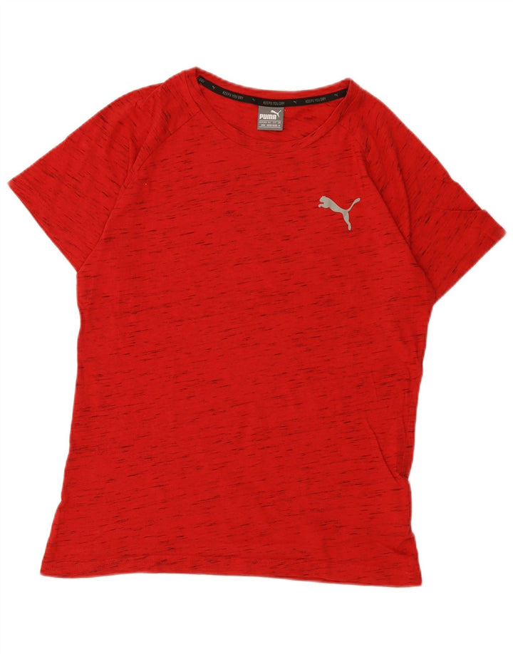 Puma Herre T-Shirt Top Medium Rød Flecked Bomuld