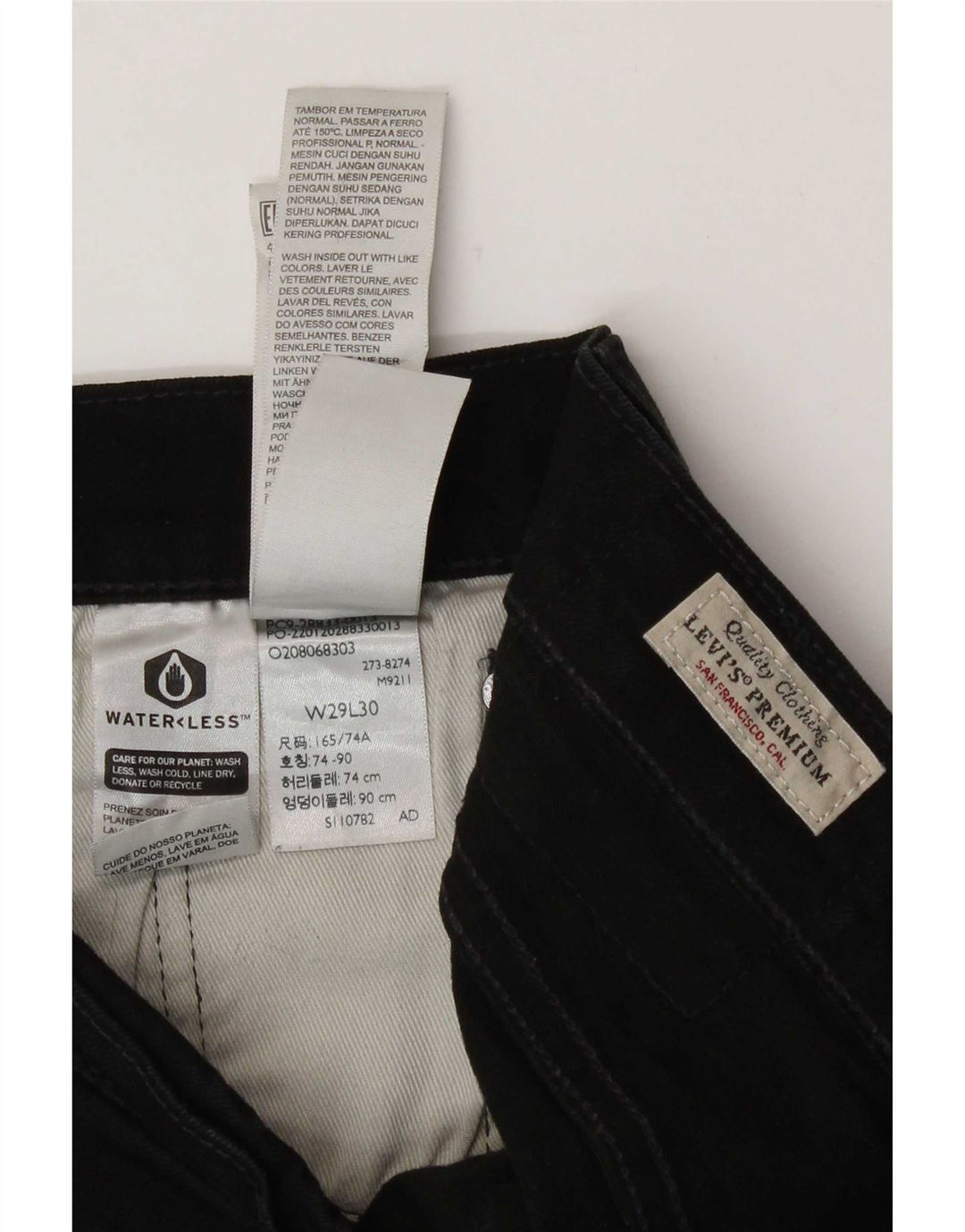 Levi's Skinny Jeans til mænd W29 L30 sort bomuld