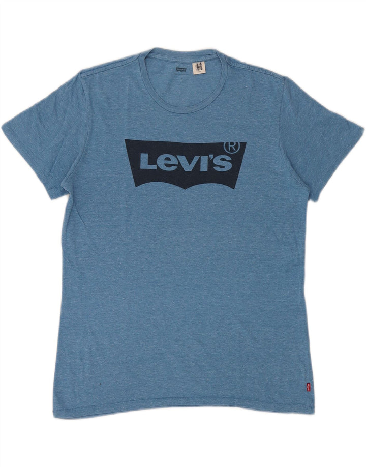 Levi's Grafisk T-shirt til mænd, lille, blå flækket