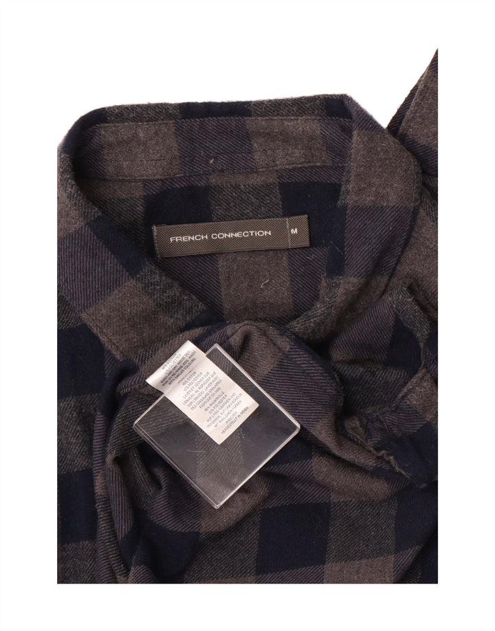 FRENCH CONNECTION Mens Flannel Shirt Medium Navy Blue Check Cotton Vintage French Connection and Second-Hand French Connection from Messina Hembry 