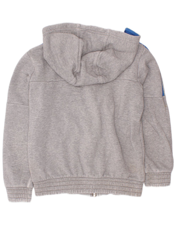 Adidas drenge grafisk hættetrøje sweater med lynlås 7-8 år grå flækket bomuld