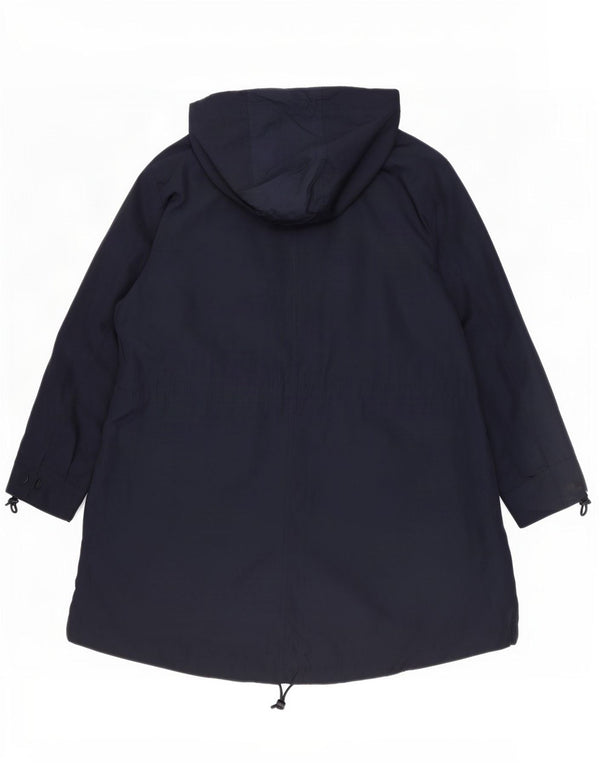 Marks & Spencer Dame Hooded Parka Jacket UK 22 3XL Navy Blue Polyester