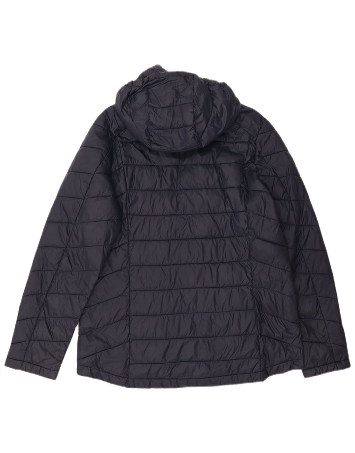 Fat Face Dame Hætte Polstret Jakke UK 14 Large Navy Blue Nylon