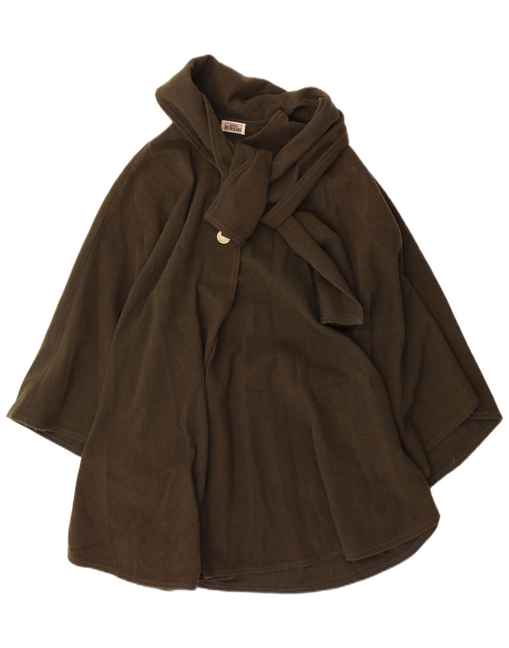 Alba Fornari Dame Poncho Coat One Size Khaki Wool