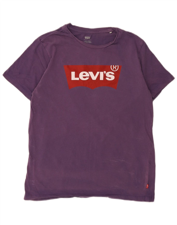 Levi's Herre grafisk T-shirt Top Medium Lilla Bomuld