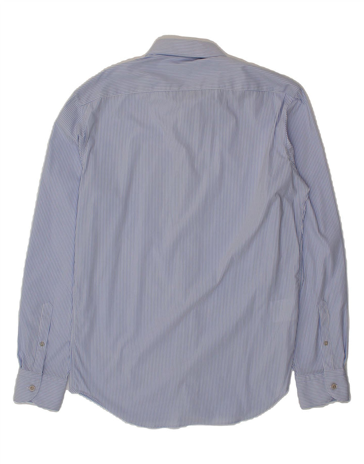 BOGGI Mens Shirt Large Blue Pinstripe Polyamide Vintage Boggi and Second-Hand Boggi from Messina Hembry 