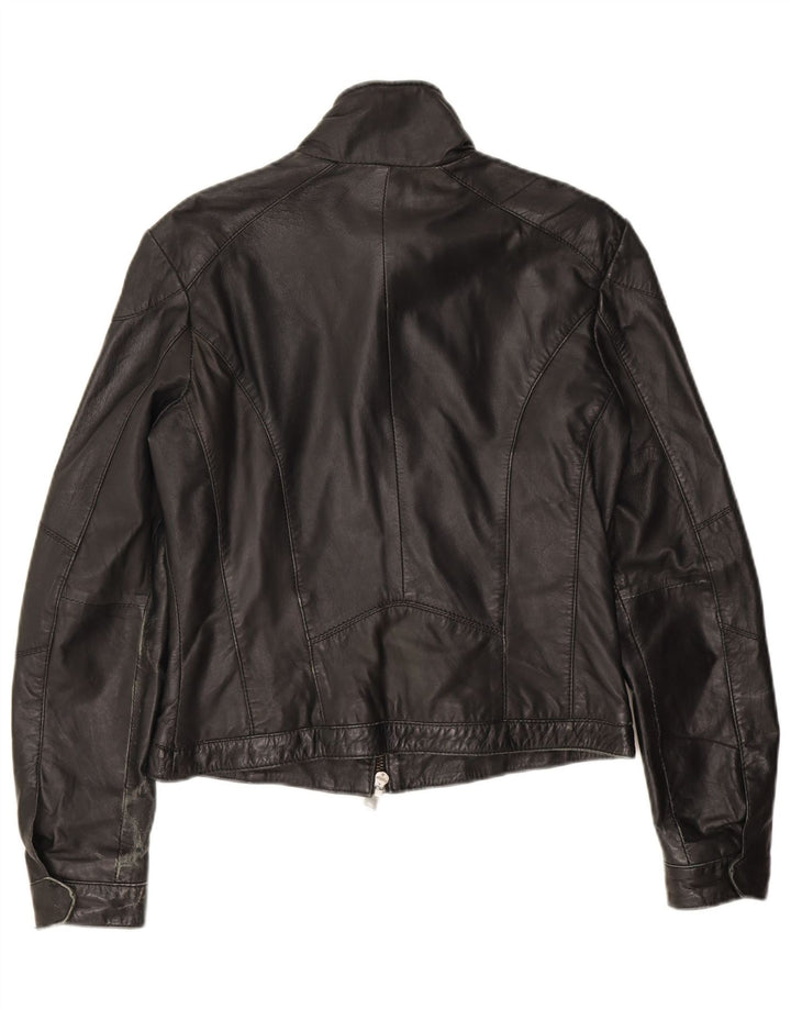 Gipsy Womens Leather Biker Jacket UK 14 Medium Black Leather