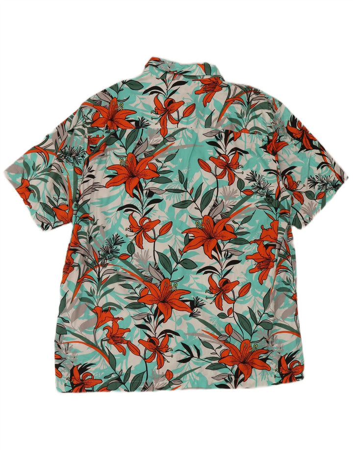 Superdry Kortærmet Herreskjorte 2XL Blue Floral Modal