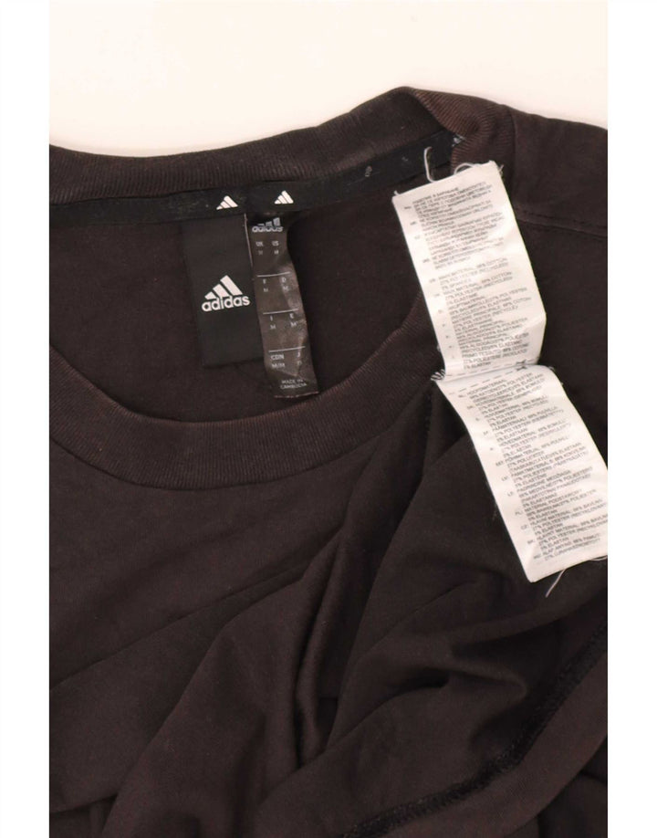 Adidas Herre T-Shirt Top Medium Sort Bomuld