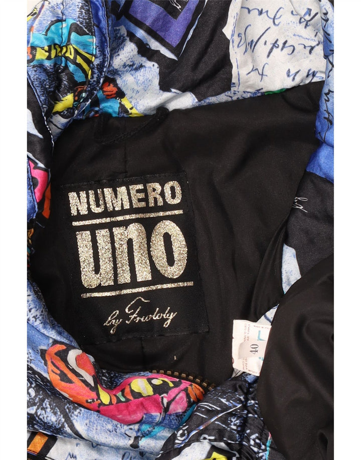Numero Uno Dame Oversized Grafisk Pullover Skijakke IT 40 Lille Blå