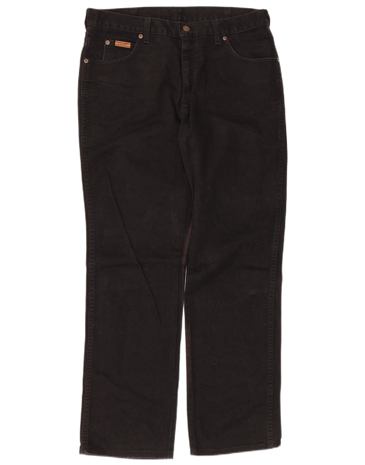 Wrangler Herre Texas Straight Jeans W34 L31 Sort Bomuld