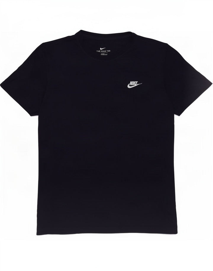 Nike T-shirt top til kvinder UK 14 Medium marineblå bomuld