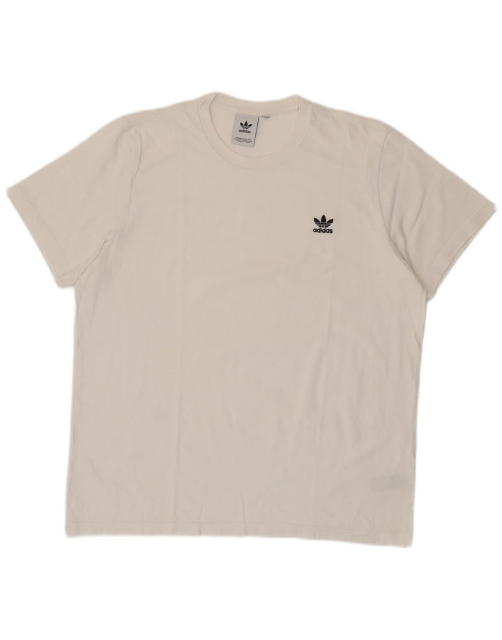 Adidas Herre T-Shirt Top XL Hvid Bomuld