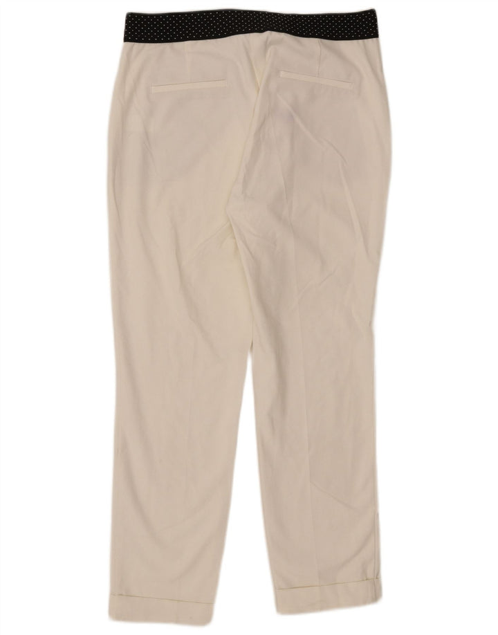 Zara Slim Chino Bukser Large W30 L27 Hvid Colourblock Polyester