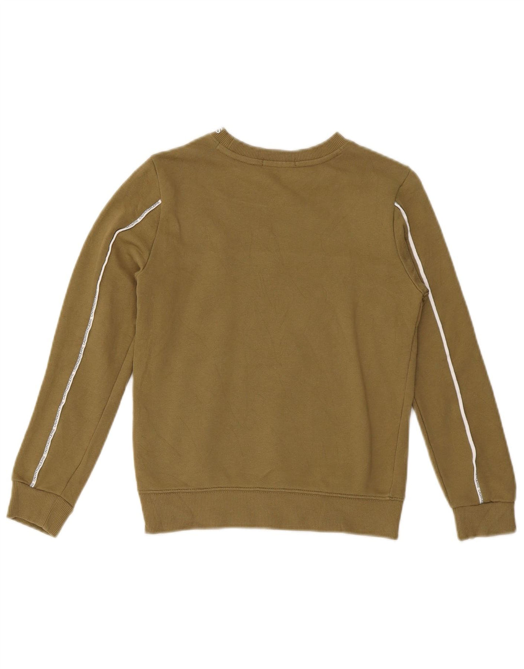 CALVIN KLEIN JEANS Womens Graphic Sweatshirt Jumper US 10 Large Khaki