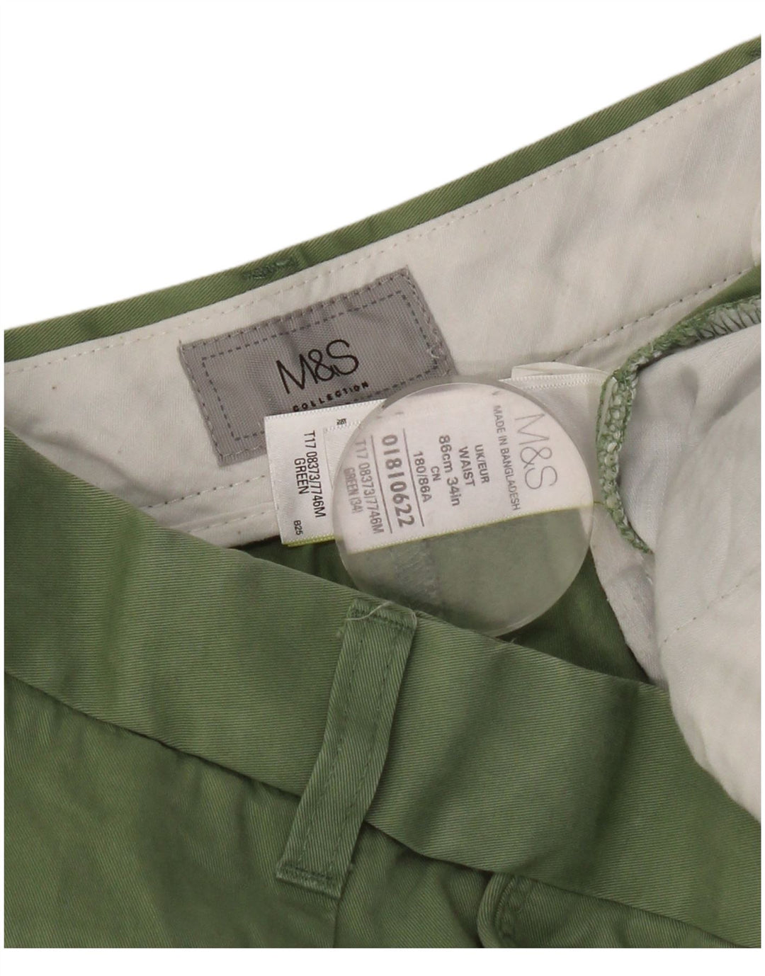 Marks & Spencer Chino-shorts til kvinder W34, store grønne bomuld