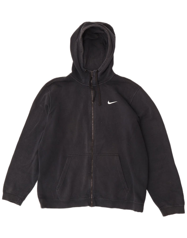 Nike hættetrøje med lynlås til mænd XL sort bomuld