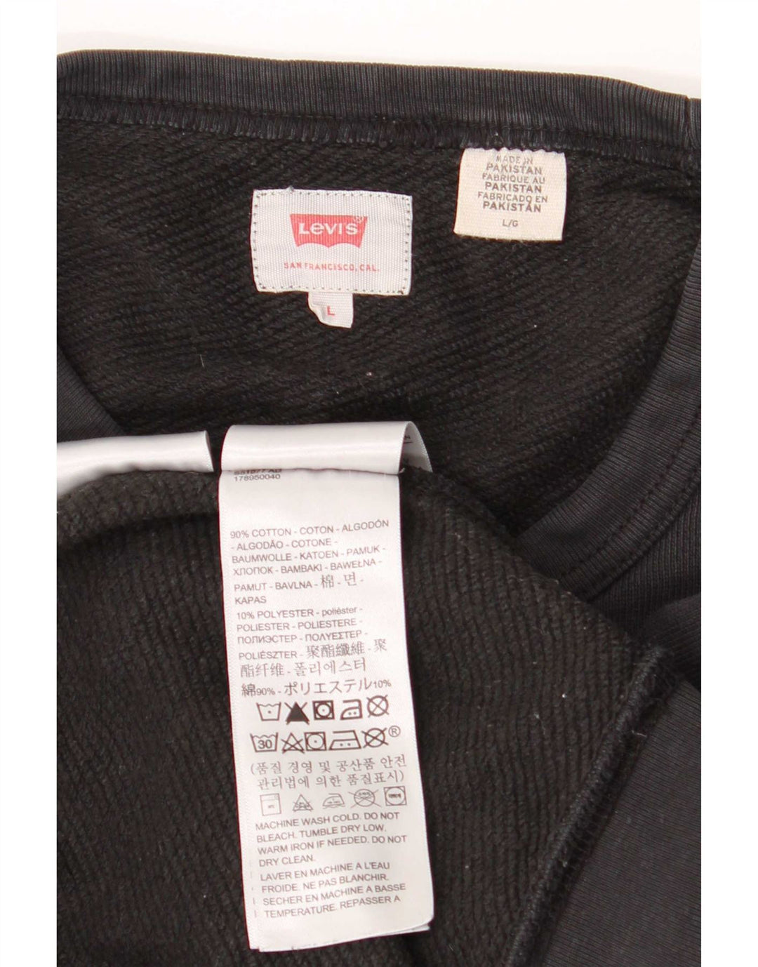 Levi's Herre grafisk Regular Fit Sweatshirt Jumper Stor sort bomuld
