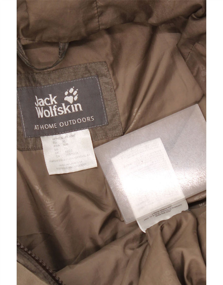 Jack Wolfskin Dame Hætte Polstret Frakke UK 18/20 XL Beige Polyester