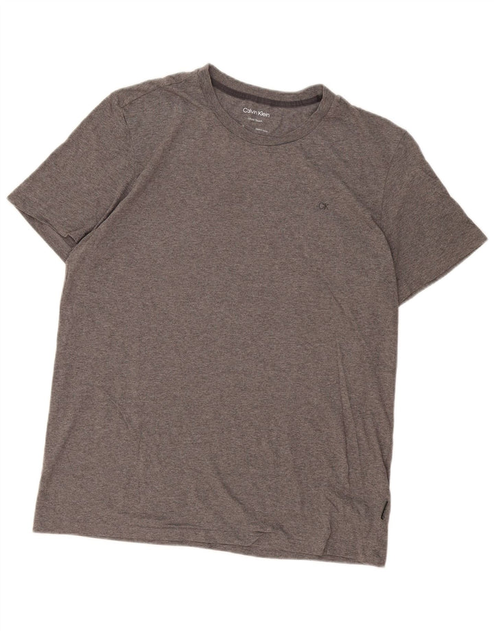Calvin Klein Herre T-Shirt Top Stor Grå Bomuld
