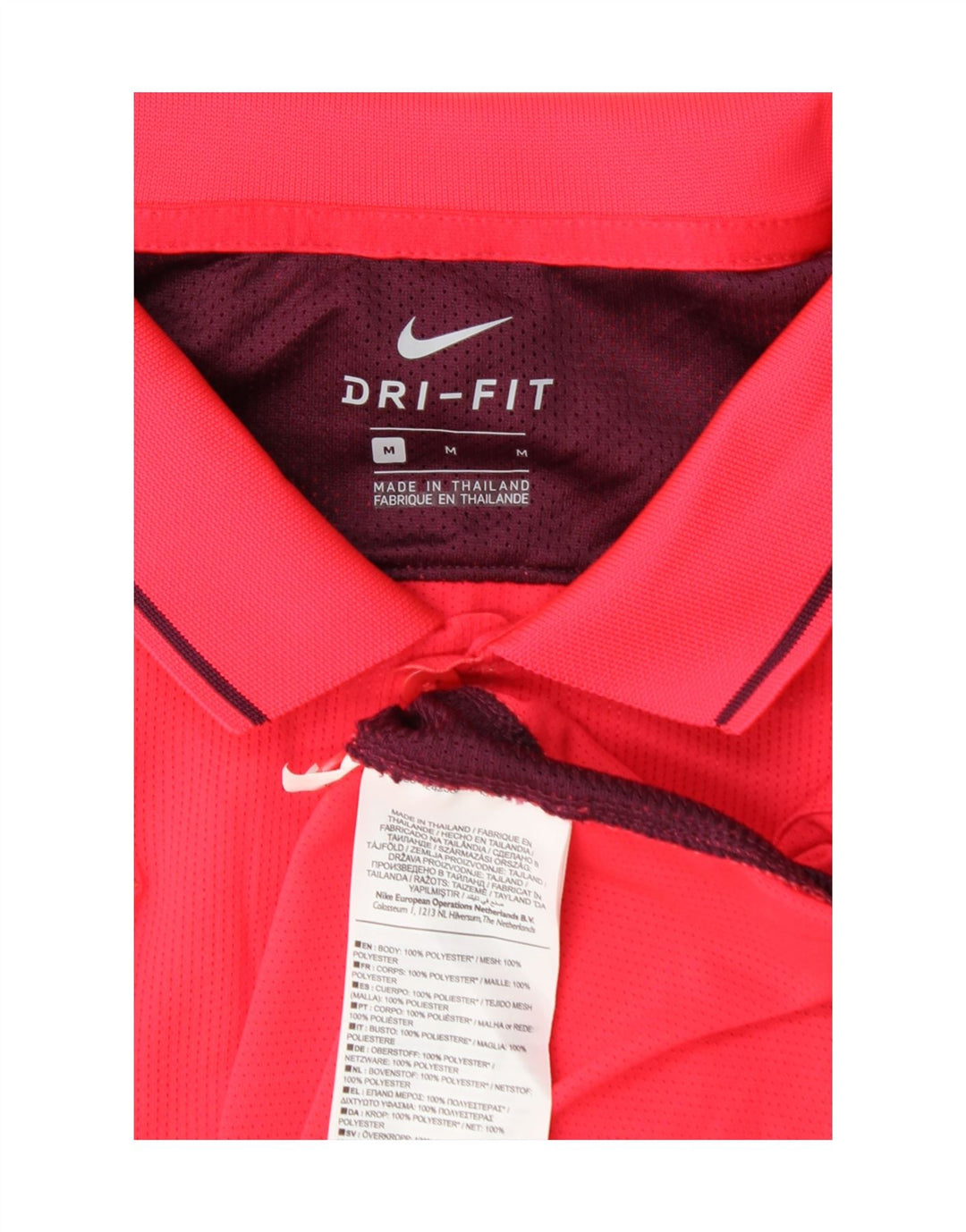 Nike Dri Fit poloshirt til mænd, medium Pink Colourblock Polyester