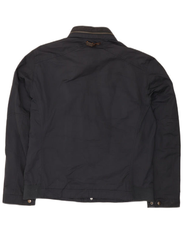 Massimo Dutti Herre Hooded Utility Jacket UK 42 XL Navy Blue Cotton