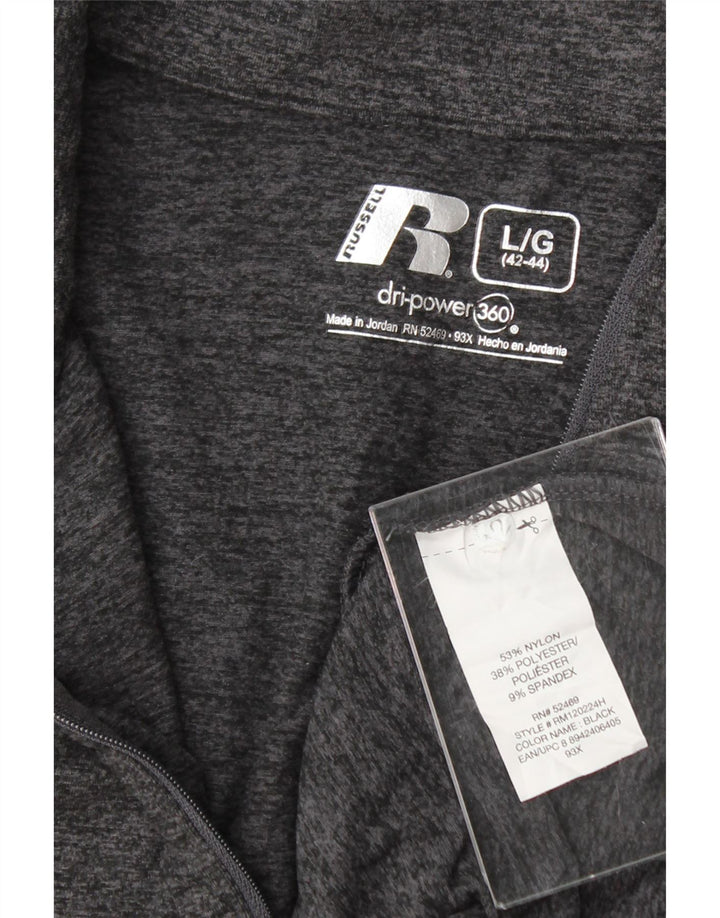 RUSSELL ATHLETIC Mens Zip Neck Pullover Tracksuit Top UK 42/44 Large Grey Vintage Russell Athletic and Second-Hand Russell Athletic from Messina Hembry 