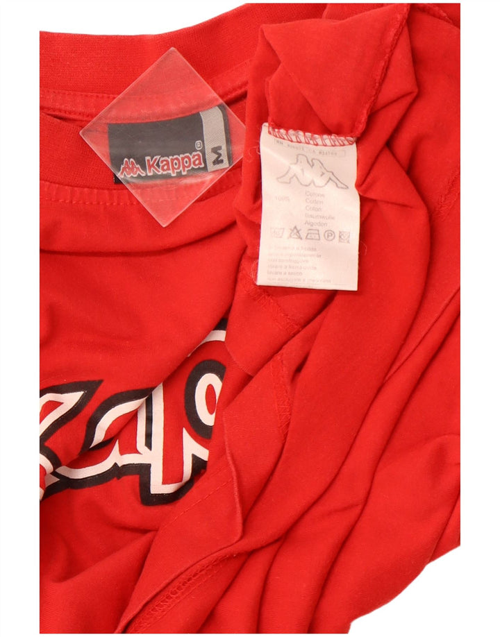 KAPPA Herre grafisk T-shirt Top Medium Rød Bomuld