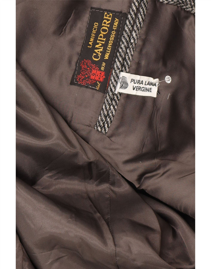 Lanificio Campore Herre 2 Button Blazer Jacket UK 40 Large Grey Herringbone