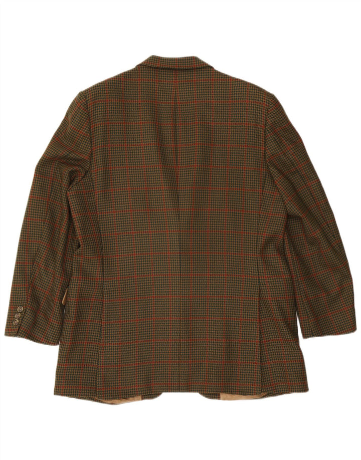 Gieves & Hawkes Herre 2-knaps blazerjakke UK 44 2XL Khaki Houndstooth