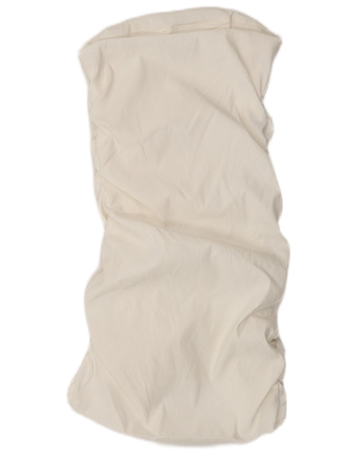 Zara Dame Stropløs Kjole UK 12 Medium White Bomuld