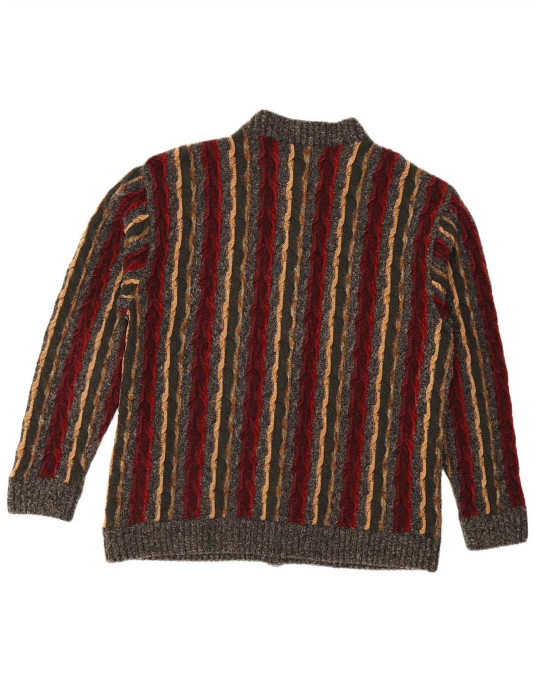 Vintage herre cardigan sweater, stor grå stribet uld