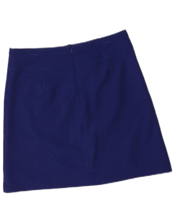 Marks & Spencer Mininederdel til kvinder UK 10 Small W30 Blue Polyester