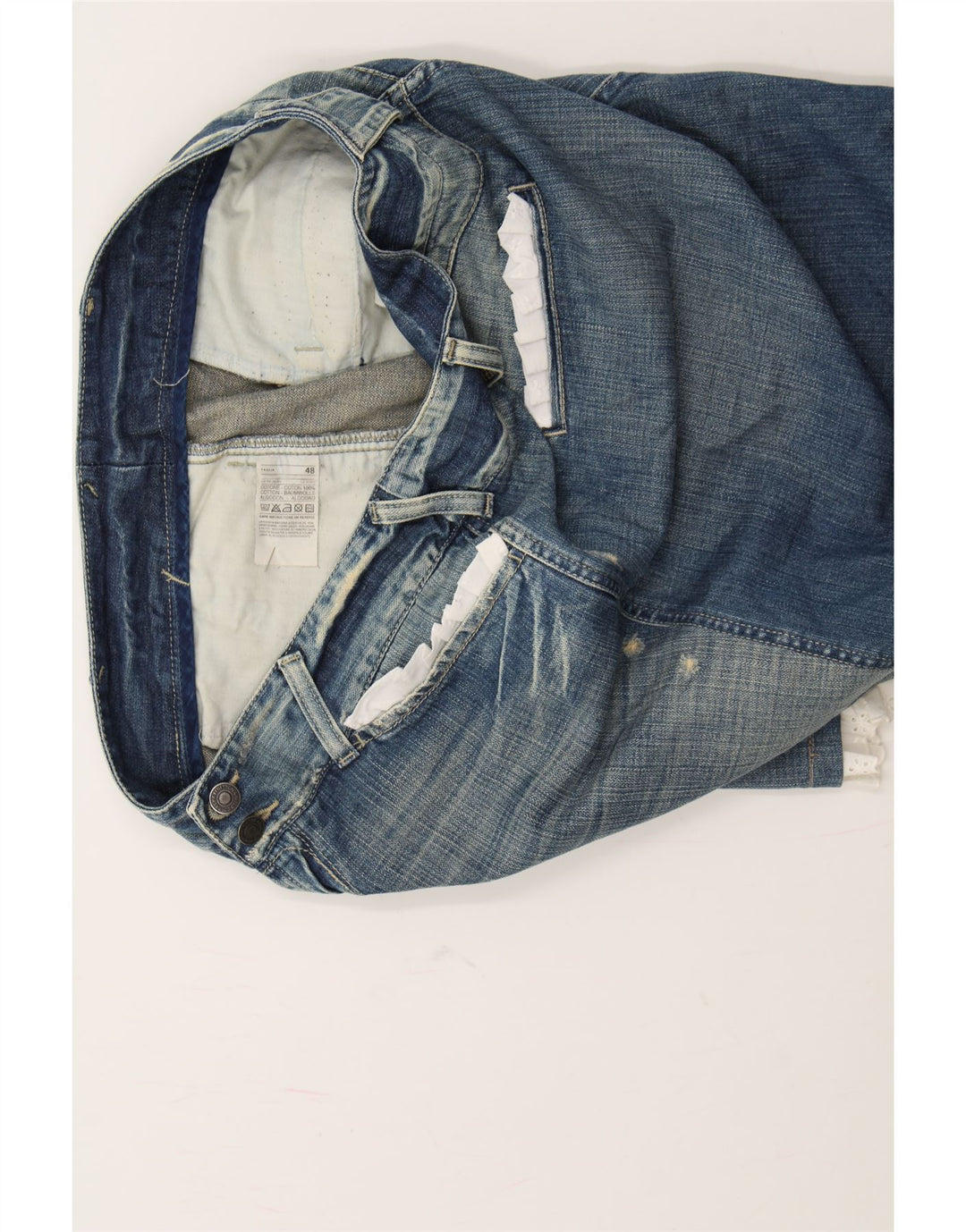 BENETTON Womens Denim Shorts EU 48 2XL W38 Blue Cotton Vintage Benetton and Second-Hand Benetton from Messina Hembry 