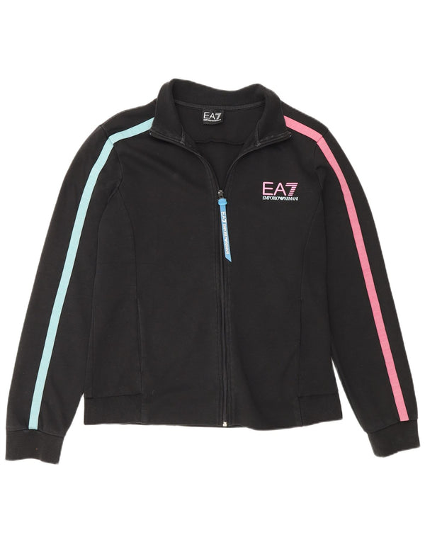 Emporio Armani Dame træningsdragt Topjakke UK 14 Medium Sort Colourblock