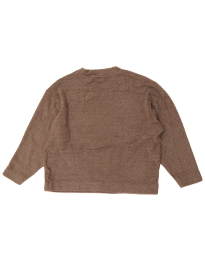 Marks & Spencer Dame Oversized Crew Neck Jumper Sweater UK 16 Large Beige
