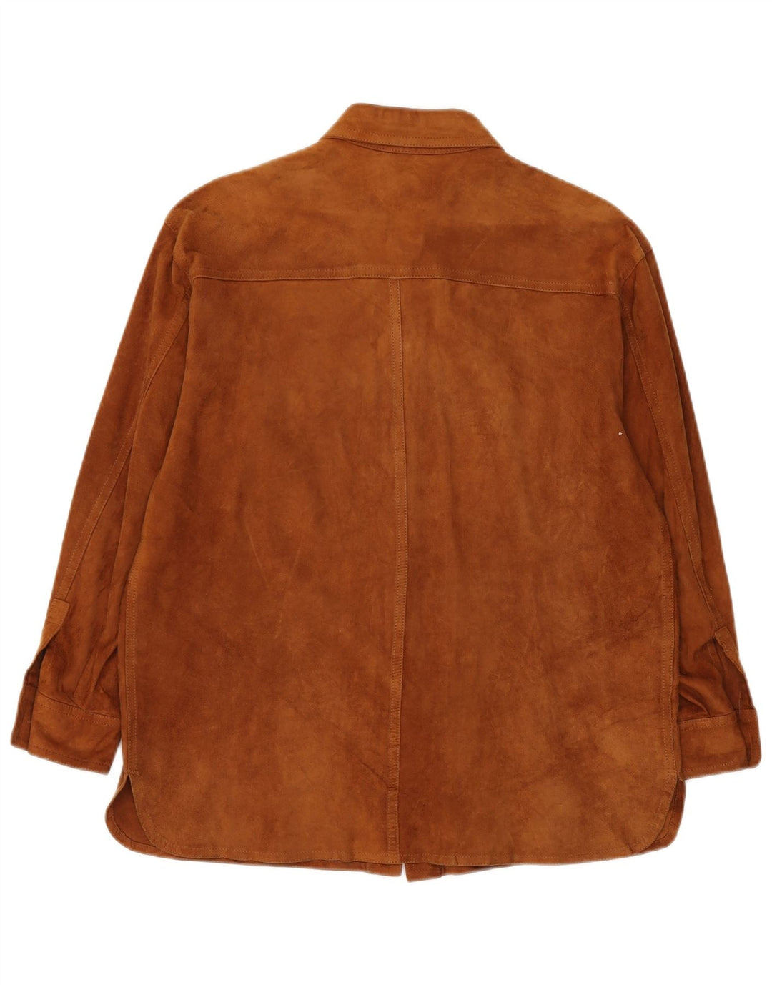 Vintage Dame Overshirt Ruskind Skjorte IT 42 Medium Brun