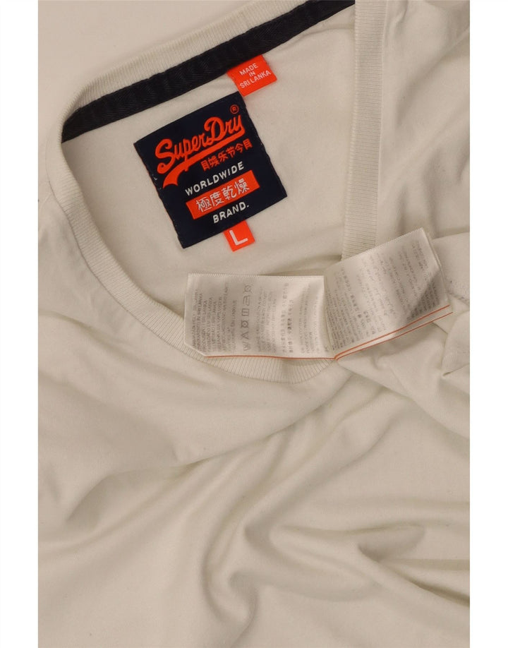 Superdry T-shirt top til mænd, stor hvid bomuld