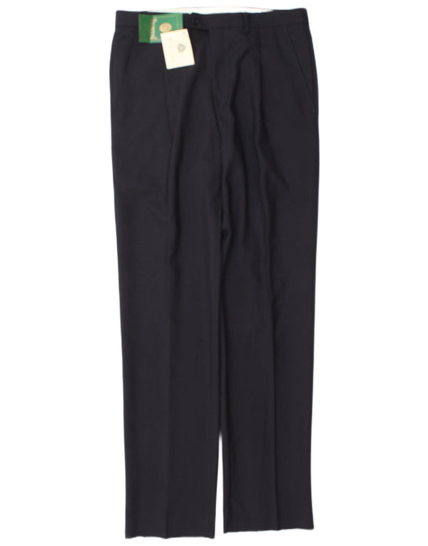 Vintage Mens Pegged Suit Trousers IT 48 Medium W32 L34 Navy Blue Wool