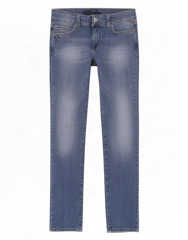 Marks & Spencer Dame Straight Jeans UK 12 Medium W30 L31 Blå Bomuld