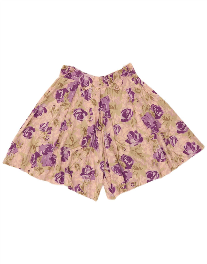 Vintage Womens Cullotes Shorts W28 Medium Pink Floral