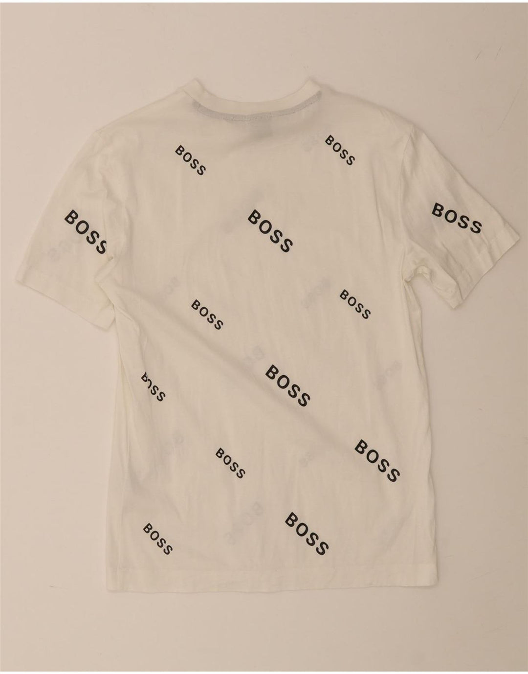 Hugo Boss Herre grafisk T-shirt Top Lille hvid bomuld