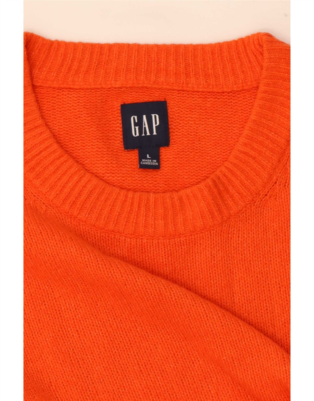 Gap Womens Oversized Crew Neck Jumper Sweater UK 16 Large Orange Cotton