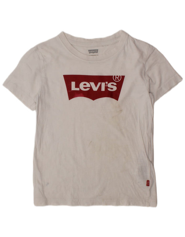 LEVI'S piger grafisk t-shirt top 5-6 år hvid bomuld