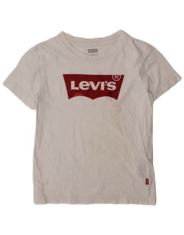 LEVI'S piger grafisk t-shirt top 5-6 år hvid bomuld