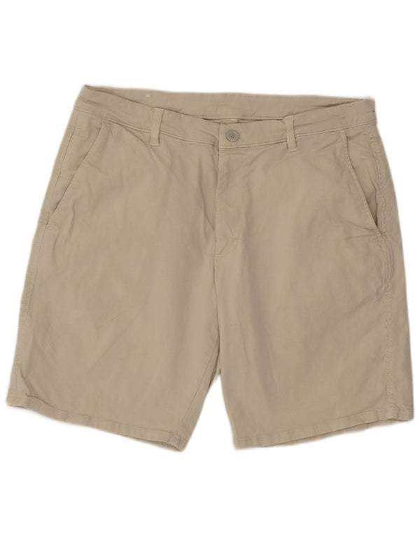 Zara Herre Chino Shorts EU 44 Large W34 Beige Bomuld