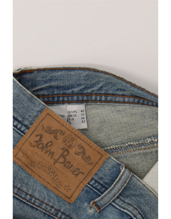 JOHN BANER Mens Cargo Straight Jeans W33 L31 Blue Cotton Vintage John Baner and Second-Hand John Baner from Messina Hembry 